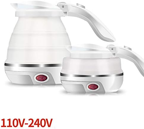 PLONG Mini Silicone Folding Electric Kettle Travel Small Capacity Portable Household Kettle 100~240V 650W 0.5L,White