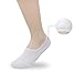 Eedor Women's 3 Pairs Thin Casual Low Cut No Show Socks Non-Slip Hidden Invisible Liner White S17