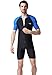 BIKMAN One-Piece Snorkeling Surfing Swim Suit Short Sleeves Plus Size Swimwear- Sun Protection (S(Weight:93.5lbs-121lbs), Blue)