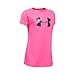 Under Armour Girls' Big Logo T-Shirt, Pink Punk/Stealth Gray, Youth Large