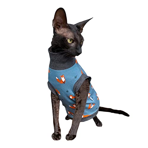 Kotomoda Sphynx Cat's turtleneck FOXES Naked Cat Hairless Cat Clothes (XS) — image 1