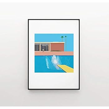 DAVID HOCKNEY BIGGER SPLASH CANVAS ART PRINT 30X30 INCH on super gallery frame