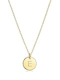 Bemoly Initial Necklace for Women Round 11MM Coin