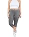 Yogareflex Women's Plus Size Active Yoga Running Sports Capris Legging (XL-4XL) , Gray , XXXX-Large