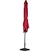 Sundale Outdoor Rectangular Solar Powered 22 LED Lighted Outdoor Patio Umbrella with Crank and Tilt, Aluminum, 10 by 6.5-Feet (Red)