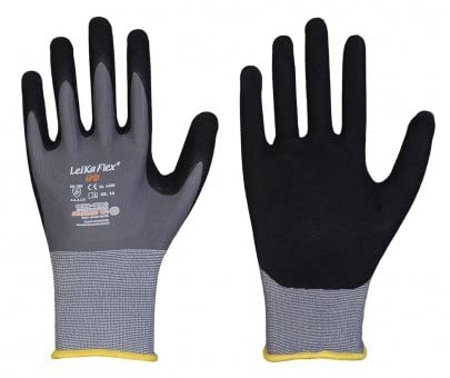 LeiKaFlex Grip 1469 Nylon / Elastane Fine Knit Gloves with Nitrile Coating 12 Pairs Size 7-12 (9)