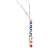 MInimalist Rainbow Rhinestone Gay Pride Gift for Men Women Sterling Silver LGBTQ 18" inch Pendant Necklace