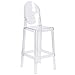 Flash Furniture Ghost Barstool with Oval Back in Transparent Crystal