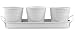 PLAID 3 Metal Planting Pots In Tray - White