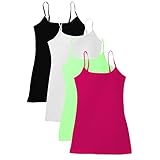 4 Pack Active Basic Women's Basic Tank Top (3X,Black/White/Mint/H Pink)