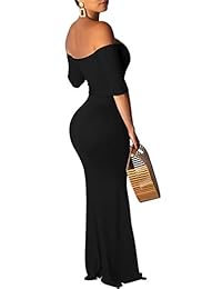 BEAGIMEG Vestido largo de cóctel con cola de pez elegante y sin espalda para mujer