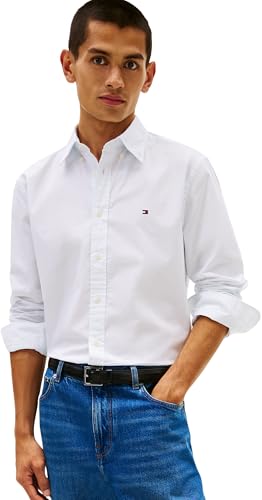 Tommy Hilfiger Flex Poplin Fake Solid RF Shirt Mw0Mw41711 Chemise L/S, Blue (Sweet Blue), XXL Homme