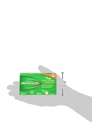 BEROCCA ENERGY VITAMIN SUPPLEMENT FOR MENTAL SHARPNESS AND PHYSICAL ENERGY SUPPORT, ORANGE FLAVOR, EFFERVESCENT TABLETS, 20 COUNT