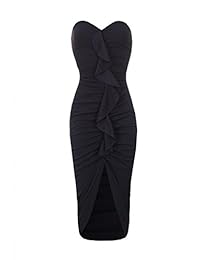 AXPARIS AX Paris para mujer Bardot volante Detalle Midi vestido