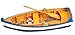 Miniature Wooden Row Boat Replica 8-inch (Realistic Looking) (1-pc Random Color)