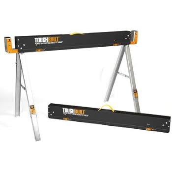 Folding metal sawhorse