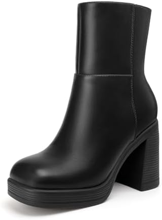 Amazon.com | ZXHYZLZ Women's Black Go Go Boots Platform Boots Mid