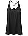 JJ Perfection Woman's Solid Racerback Flare Tank Top With Cinched Back
