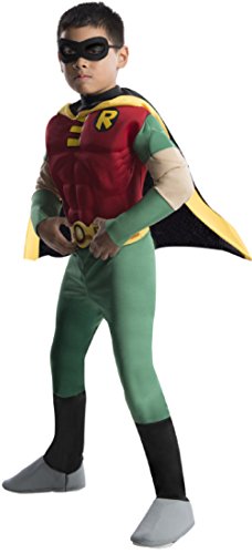 Rubies DC Comics Teen Titans Deluxe Muscle Chest Robin Costume, Medium