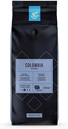 Marca Amazon - Happy Belly Café de tueste natural en grano "COLOMBIA" (2 x 500g)