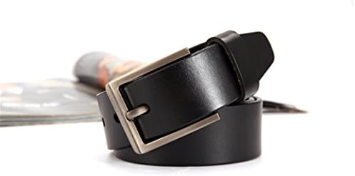Meetloveyou men belt cow luxury strap male belts for men classice vintage pin buckle A1 black 120cm 35to37 Inch