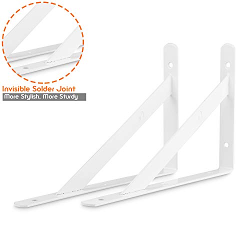 STARVAST 12 Pack Heavy Duty Shelf Brackets 9.8 x 6.3 inch, Floating