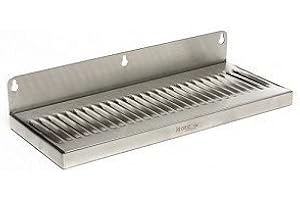 Krome Dispense C612 Stainless Steel Wall Mount Drip Tray Surface, No Drain, 12" x 5", 1.2