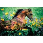 American Puzzles - Pollen Rising Horse in a Flower Meadow 1000 Piece puzzle