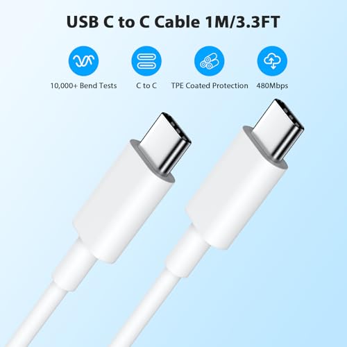 45W Charger for Google Pixel 10a 9a with 6A USB C to C Cable 1M Fast USB-C Charger Adapter with Cable for Google Pixel 10 9 Pro XL Fold 8 Pro 7Pro 9a 8a 7a 6a 6Pro 5 5a 4 4a 4XL 3a XL 3 2XL