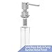 Built in Square Solid Brass Pump Deck Mount Modern Hand/Dish Soap Dispenser – All Metal Construction - 13 OZ Capacity Bottle – Easy Refill from Top (Stainless Steel Brushed Nickel)