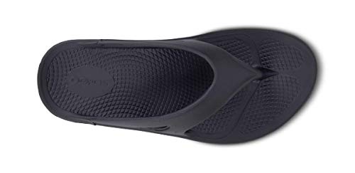 OOFOS Unisex Black Thong Flip Flop - Image 7