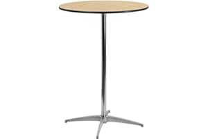 Banquet Tables Pro 30 Inch Diameter Round Knockdown Wood Highboy Table with 30 and 42 Inch Columns