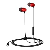 PALOVUE Earflow in-Ear Lightning Headphones Magnetic Earphones MFi Certified Earbuds with Microphone Controller Compatible iPhone X/XS/XS Max/XR iPhone 8/P iPhone 7/P (Metallic Red)