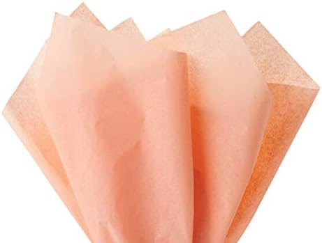 Tissue Paper Squares, Bulk 10 Sheets, Premium Gift Wrap and Art Supplies for Birthdays, Holidays, or Presents by Feronia packaging, Large 15 Inch x 20 Inch Made in USA (Peach)