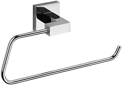 Fashionable Brass Chrome Wall Mounted Towel Ring Square Towel Holder Ring Crystal Bathroom Accessories Towel Bar