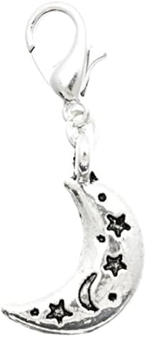 Halloween Pagan Wiccan Dangle Pendant Jewelry Silver Plated Clasp Clip-On Charm Clips
