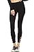 Mono B Women's Athletic Full Leggings with Criss Cross Cut Accent L Black