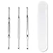 3 Pieces Stainless Steel Ear Pick with Storage Box Silver-JUNING