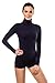 MD Basic Slim Fit Long Sleeve Turtleneck T-shirt Thermal Underwear Waist Tummy And Bust Shaper Medium Black