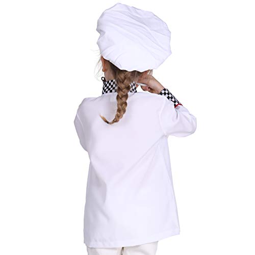 Kids Chef Costume Set - Role Play Apron & Hat For Cooking Pretend Play