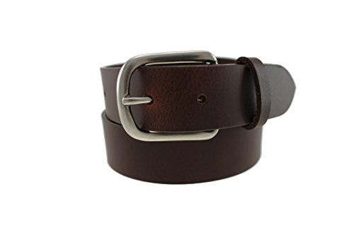 USA Made Independence Leather Belt by Thomas Bates Elements (Large, Brown)