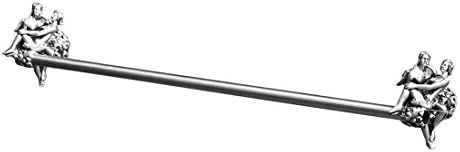 WANFAN Wall Mounted Single Bar Towel Rack Rod 24inch Bath Shelf Artistic Romantic Carving Bath Hardware, MB-0817T