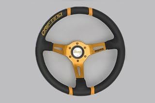 Amazon Momo モモ ステアリング ドリフティング ブラックレザー オレンジスポーク 350f フォーチュン別注限定品 ステアリング ハンドル 車 バイク