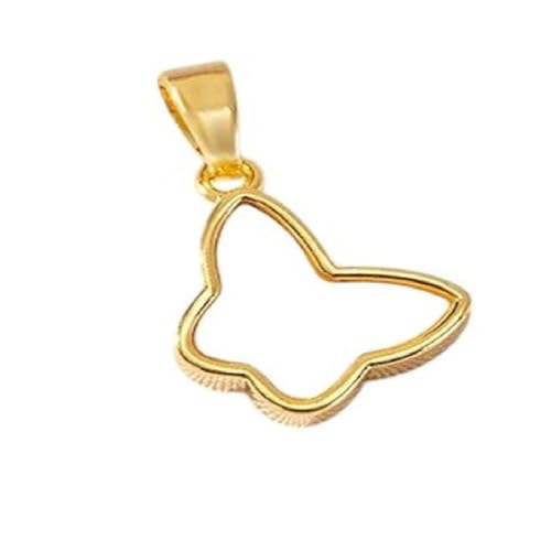 EMKIERTYERYR New 2026 Diy Jewelry Making Supplies 14K Gold Plated Brass Shell ColoRIFul ButteRIFly Charrm For Necklace Accessories Fashion Trendy Creative Gift