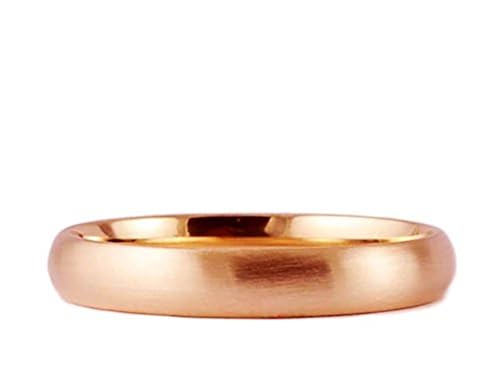 Men's Women's 14k Rose Gold Brushed 3mm COMFORT FIT WEDDING BAND
