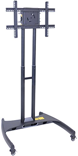 UPC 847210028963, LUXOR FP2000 Flat Panel Cart Adjustable Height LCD/LED Mount, 62.5&quot; H x 32.75&quot; W x 28.75&quot; D, Black