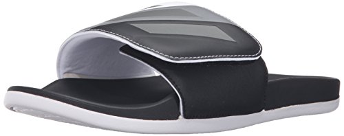 adidas Men's Adilette CF Slide Sandals, Black/Neo Iron Metallic/White, (10 M US)