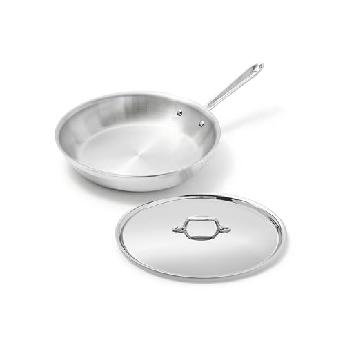 All-Clad D3 3-lagige Edelstahl-Bratpfanne mit Deckel, 25,4 cm, Induktion, ofenfest, 600 F Töpfe und Pfannen, Kochgeschirr