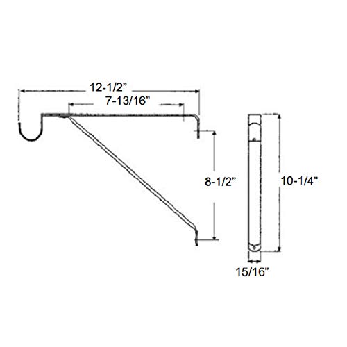 Nuk3y Heavy Duty Adjustable Shelf Rod Support Bracket (White) Pricepulse