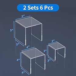 NIUBEE 2 Set Acrylic Risers Display for Funko POP